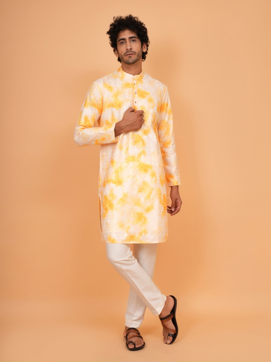 Abstract Yellow Kurta Set - KM41147-3