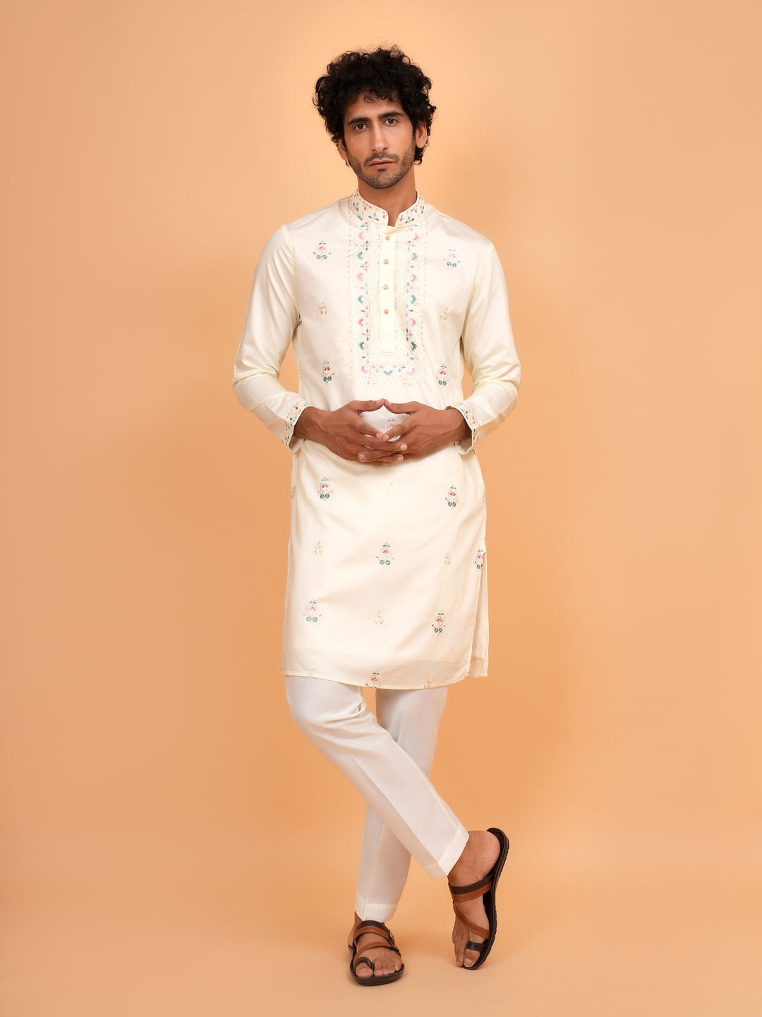Sequence Cream Kurta Set - KM42782-11