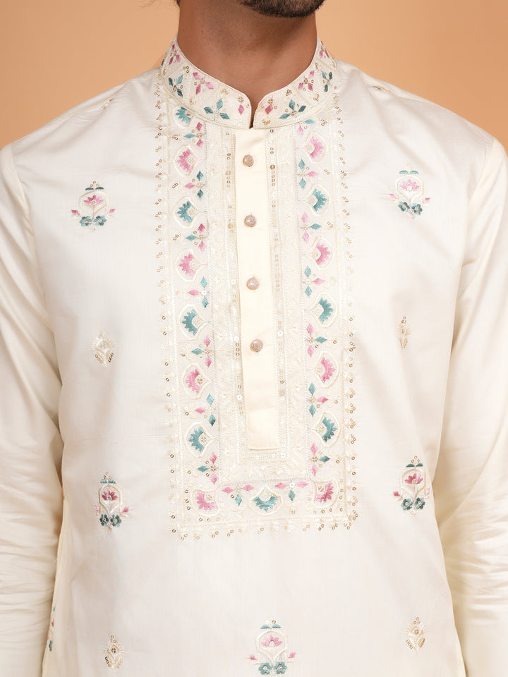 Sequence Cream Kurta Set - KM42782-11