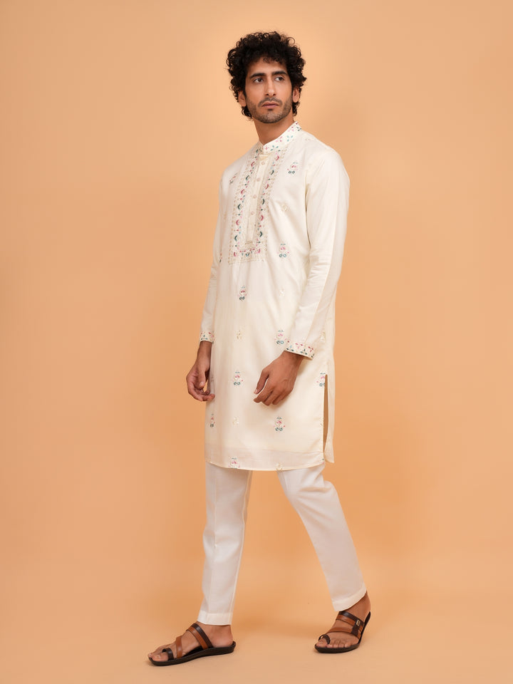 Sequence Cream Kurta Set - KM42782-11