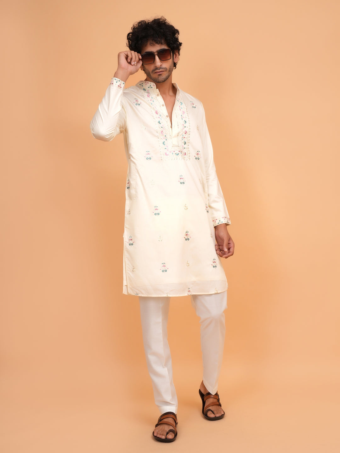 Sequence Cream Kurta Set - KM42782-11