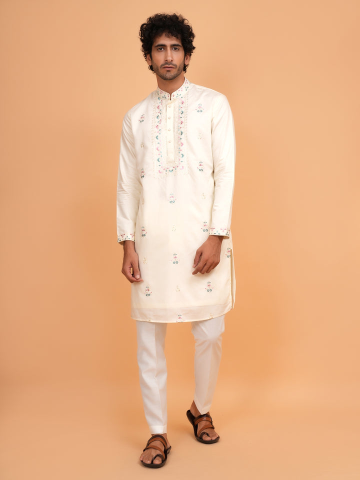 Sequence Cream Kurta Set - KM42782-11