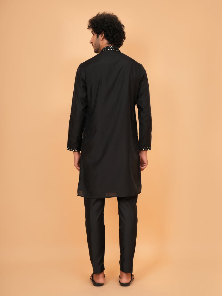 Mirror Work Black Kurta Set - KM43151-25