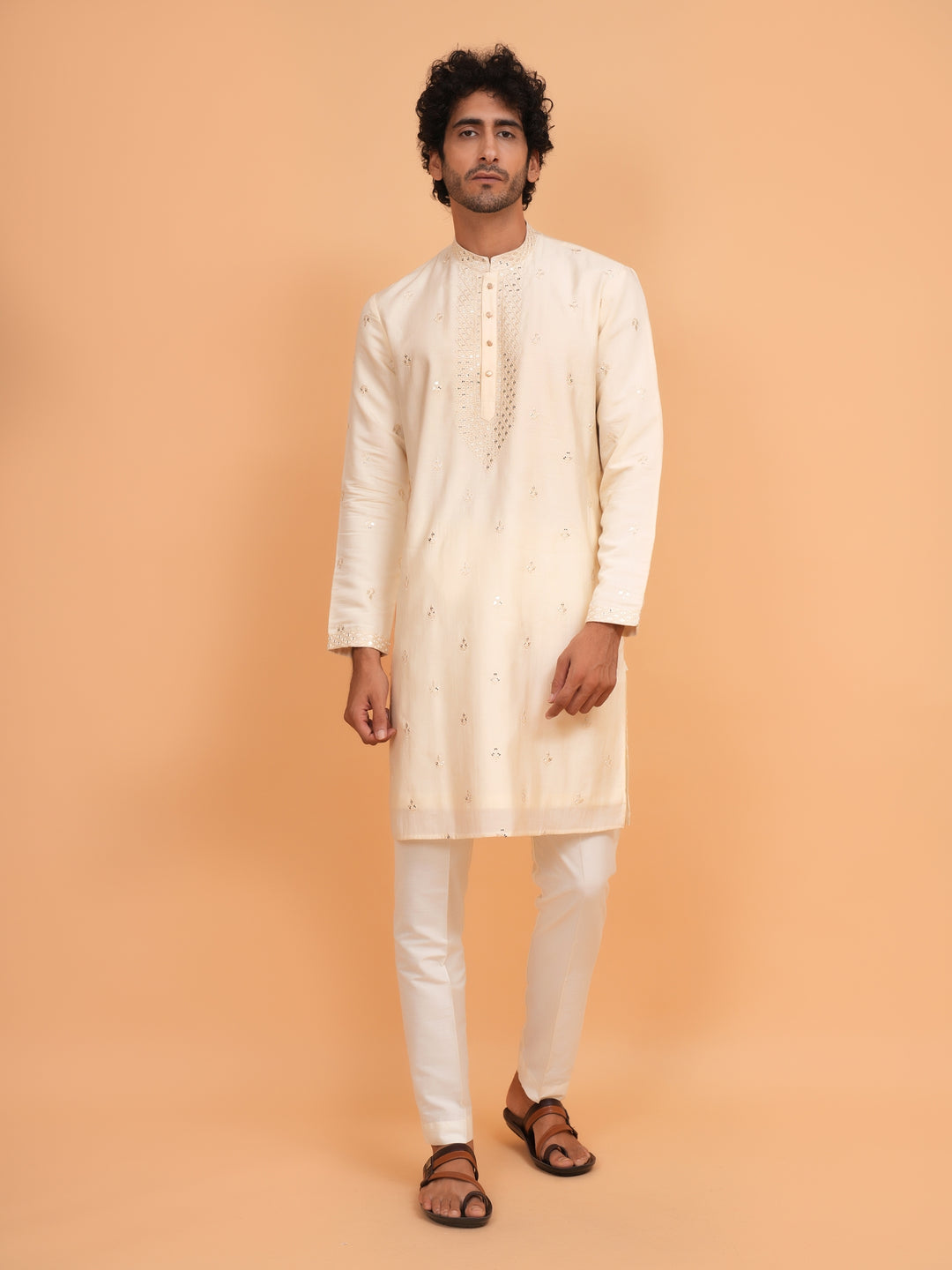 Sequence Cream Kurta Set - KM43156-2