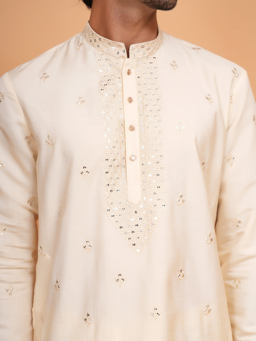Sequence Cream Kurta Set - KM43156-2