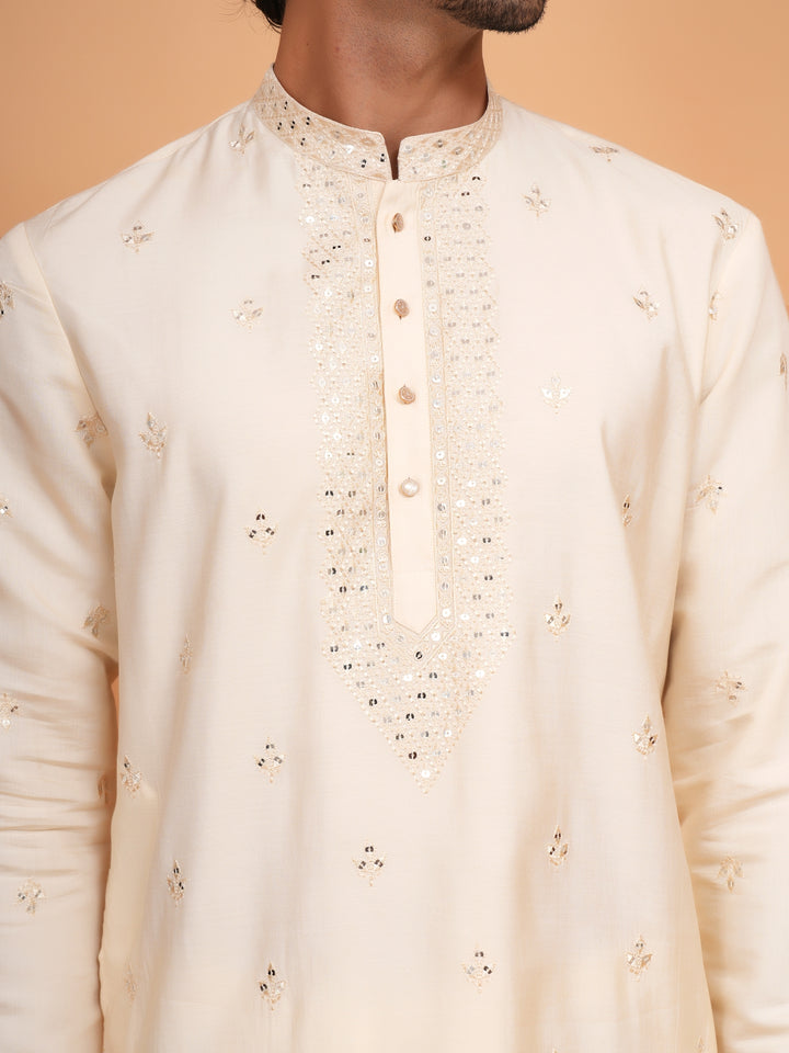 Sequence Cream Kurta Set - KM43156-2