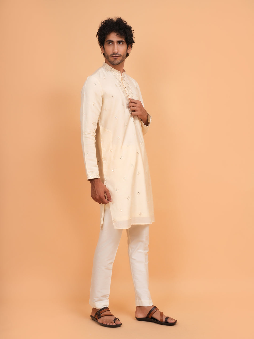 Sequence Cream Kurta Set - KM43156-2