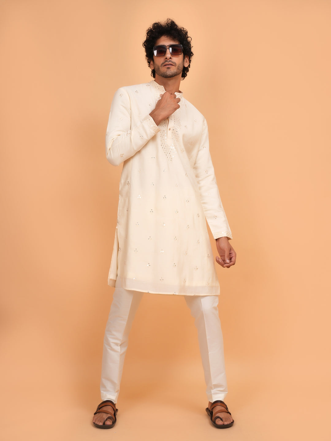 Sequence Cream Kurta Set - KM43156-2