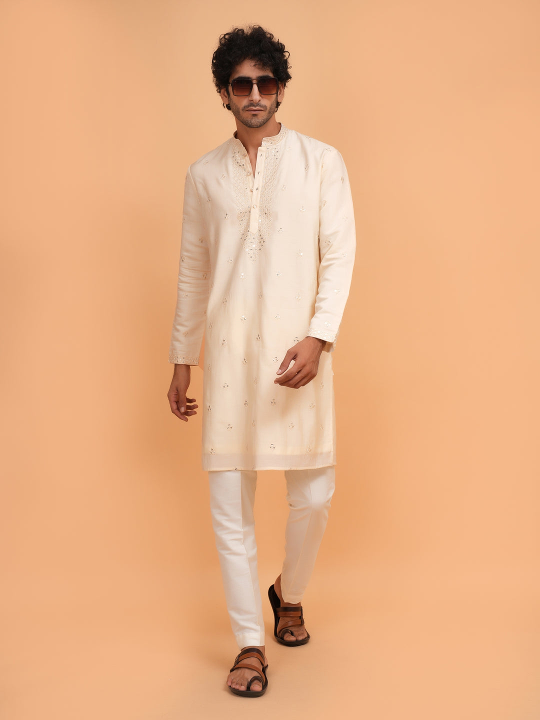 Sequence Cream Kurta Set - KM43156-2