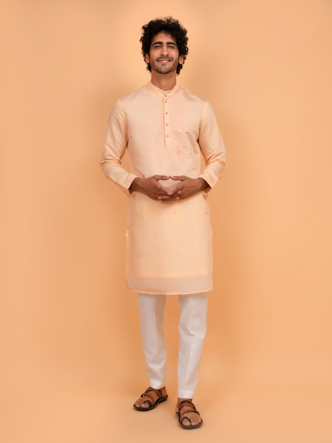 Sequence Peach Kurta Set - KM43344-1