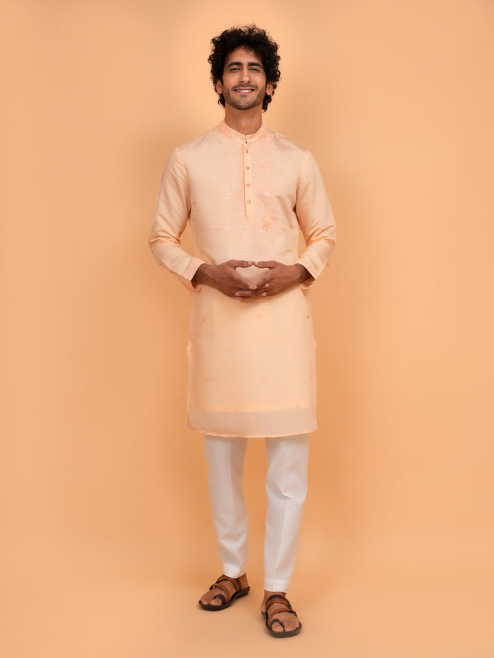 Sequence Peach Kurta Set - KM43344-1