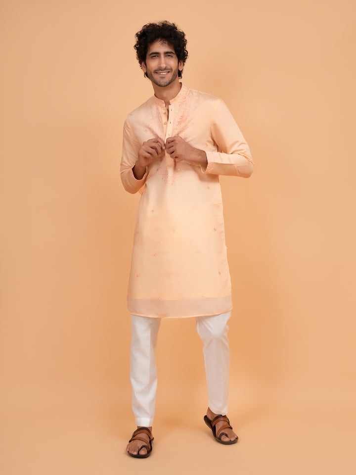 Sequence Peach Kurta Set - KM43344-1