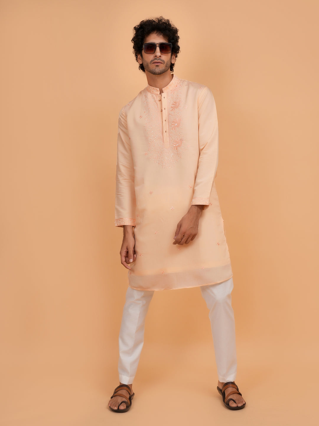 Sequence Peach Kurta Set - KM43344-1