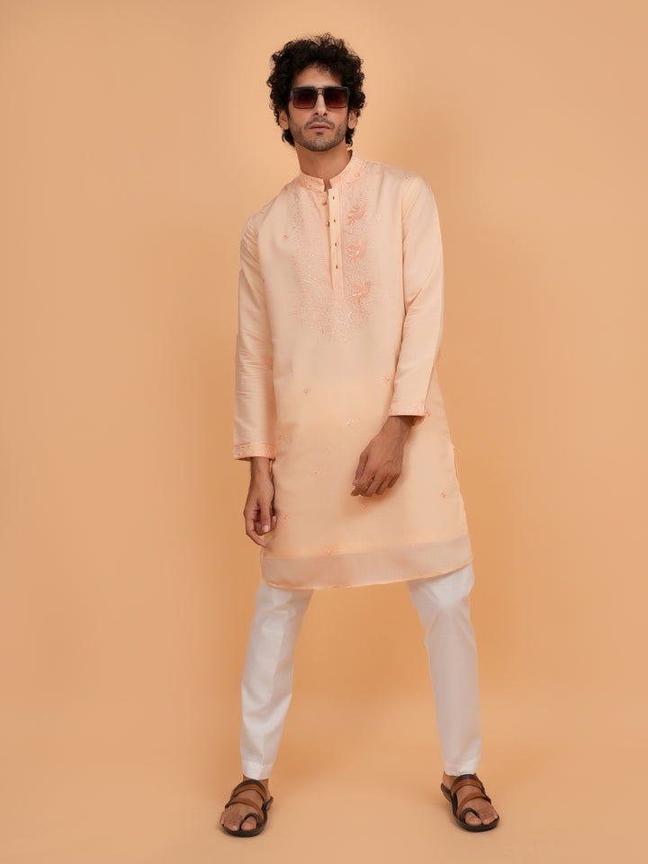 Sequence Peach Kurta Set - KM43344-1