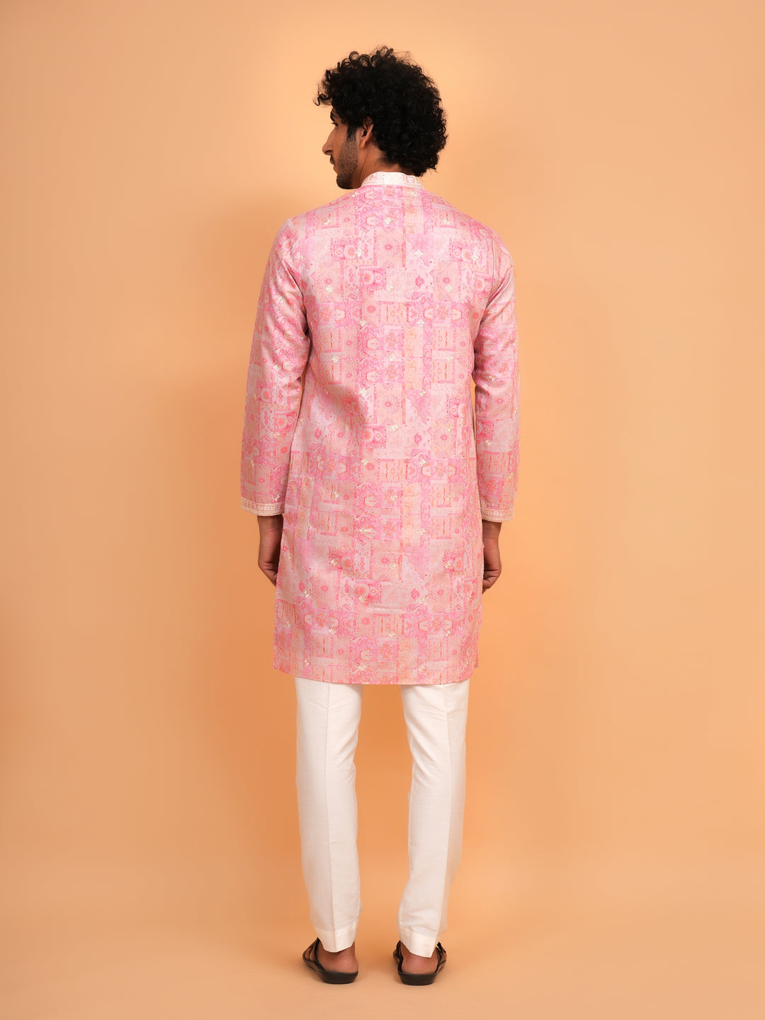 Embroidered Pink Kurta Set - KM43735-1