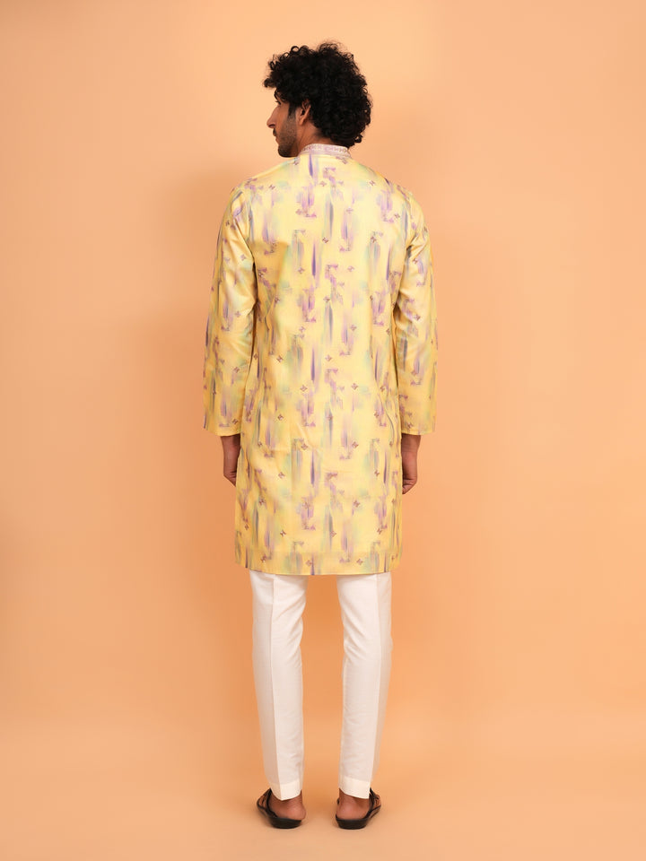 Embroidered Yellow Kurta Set - KM43742-4