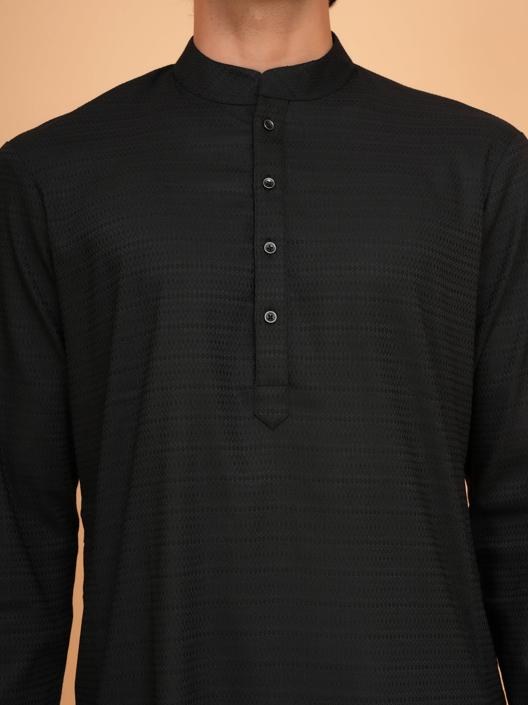Solid Black Kurta Set - KM44553-13