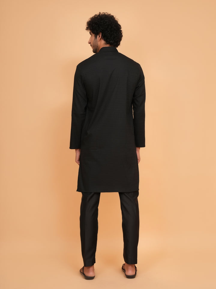 Solid Black Kurta Set - KM44553-13