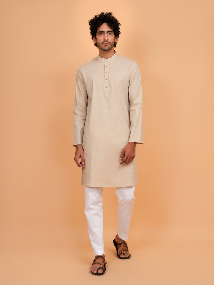 Solid Fawn Kurta Set - KM44553-14