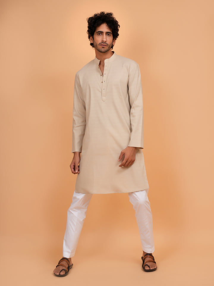 Solid Fawn Kurta Set - KM44553-14