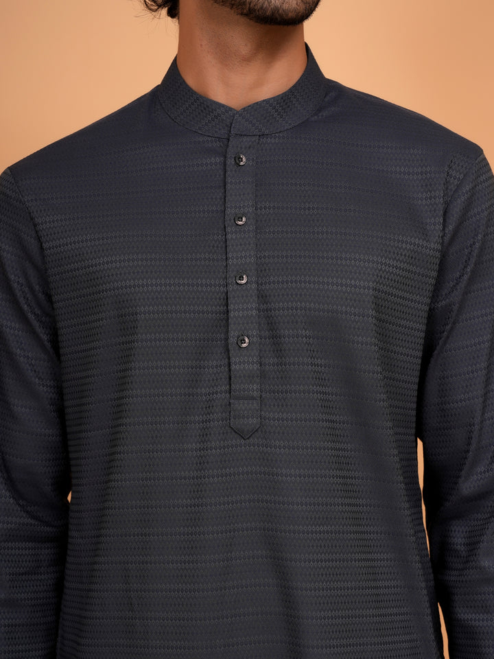 Solid Grey Kurta Set - KM44553-12