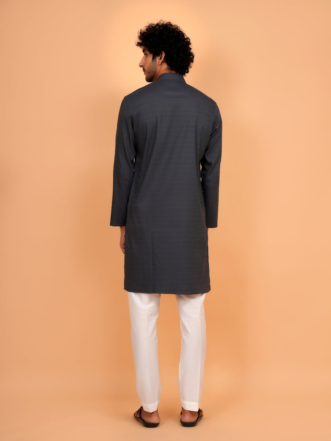 Solid Grey Kurta Set - KM44553-12