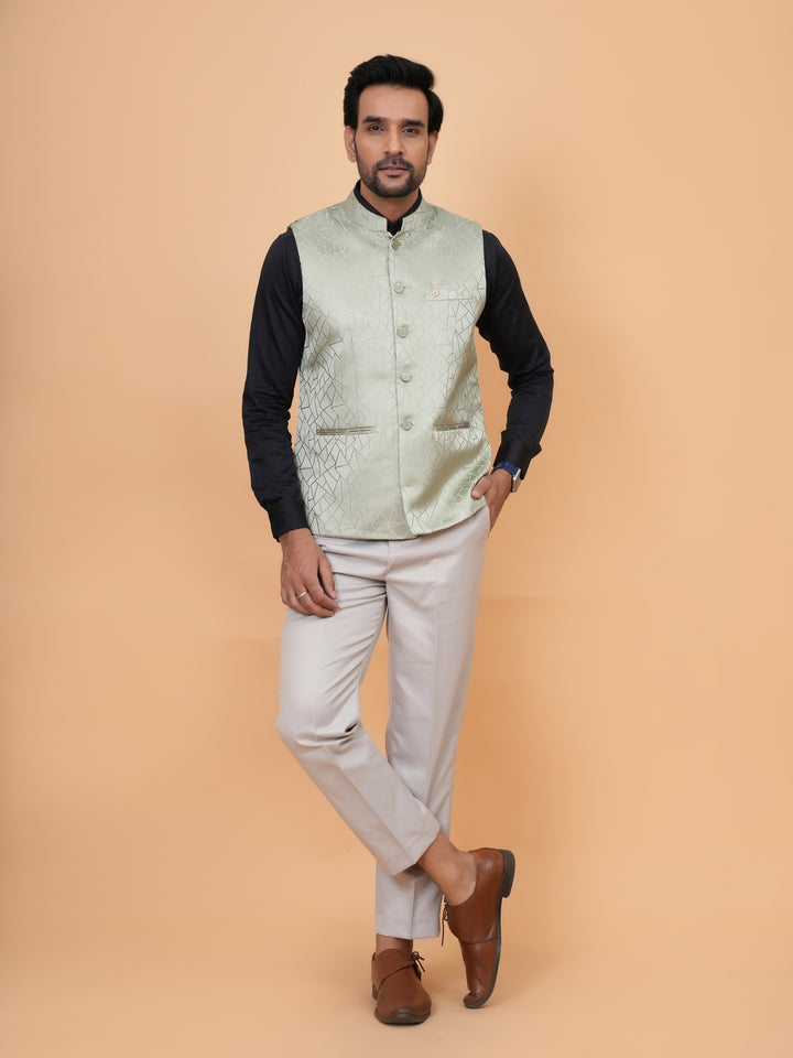Geometric Pista Nehru Jacket - B44741-3