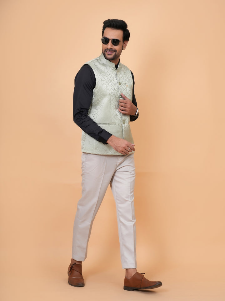 Geometric Pista Nehru Jacket - B44741-3