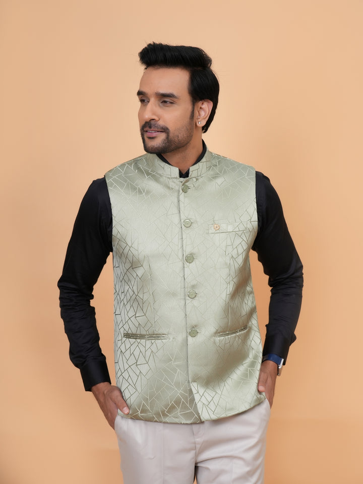 Geometric Pista Nehru Jacket - B44741-3