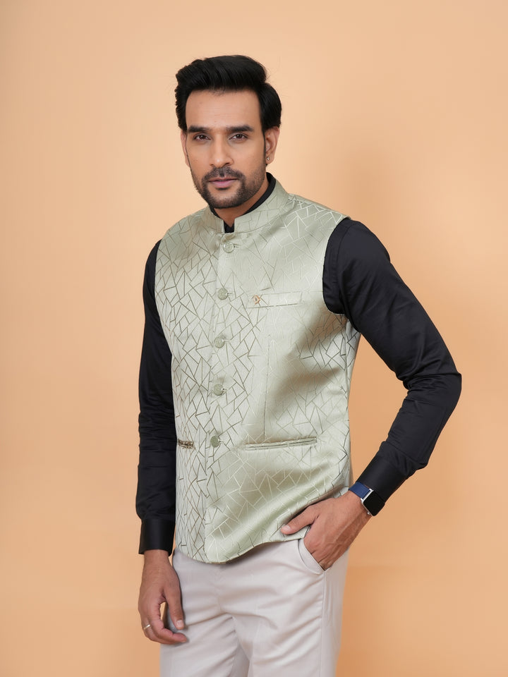Geometric Pista Nehru Jacket - B44741-3