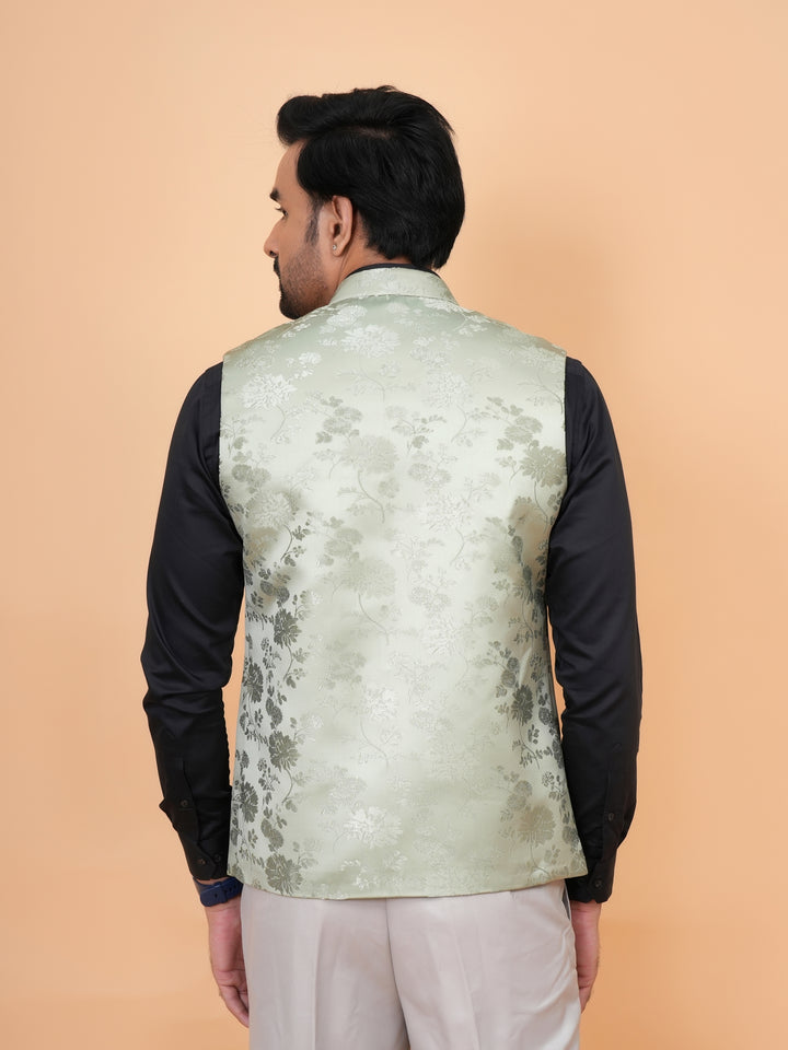Floral Pista Nehru Jacket - B44742-20