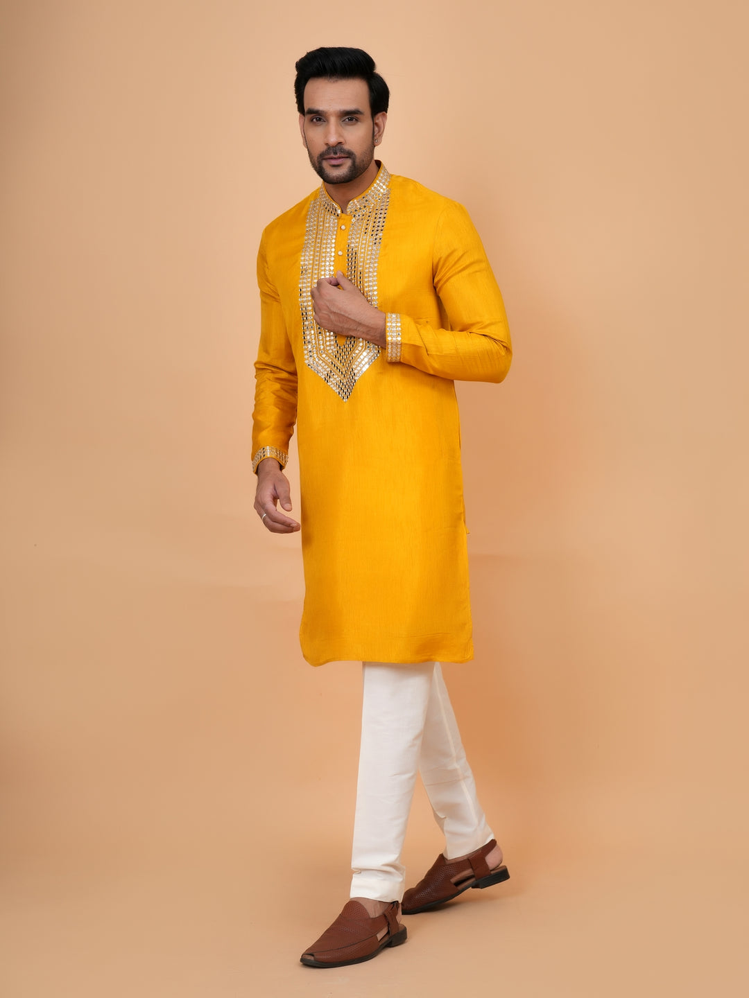 Sequence Mustard Kurta Set - KM42958-3