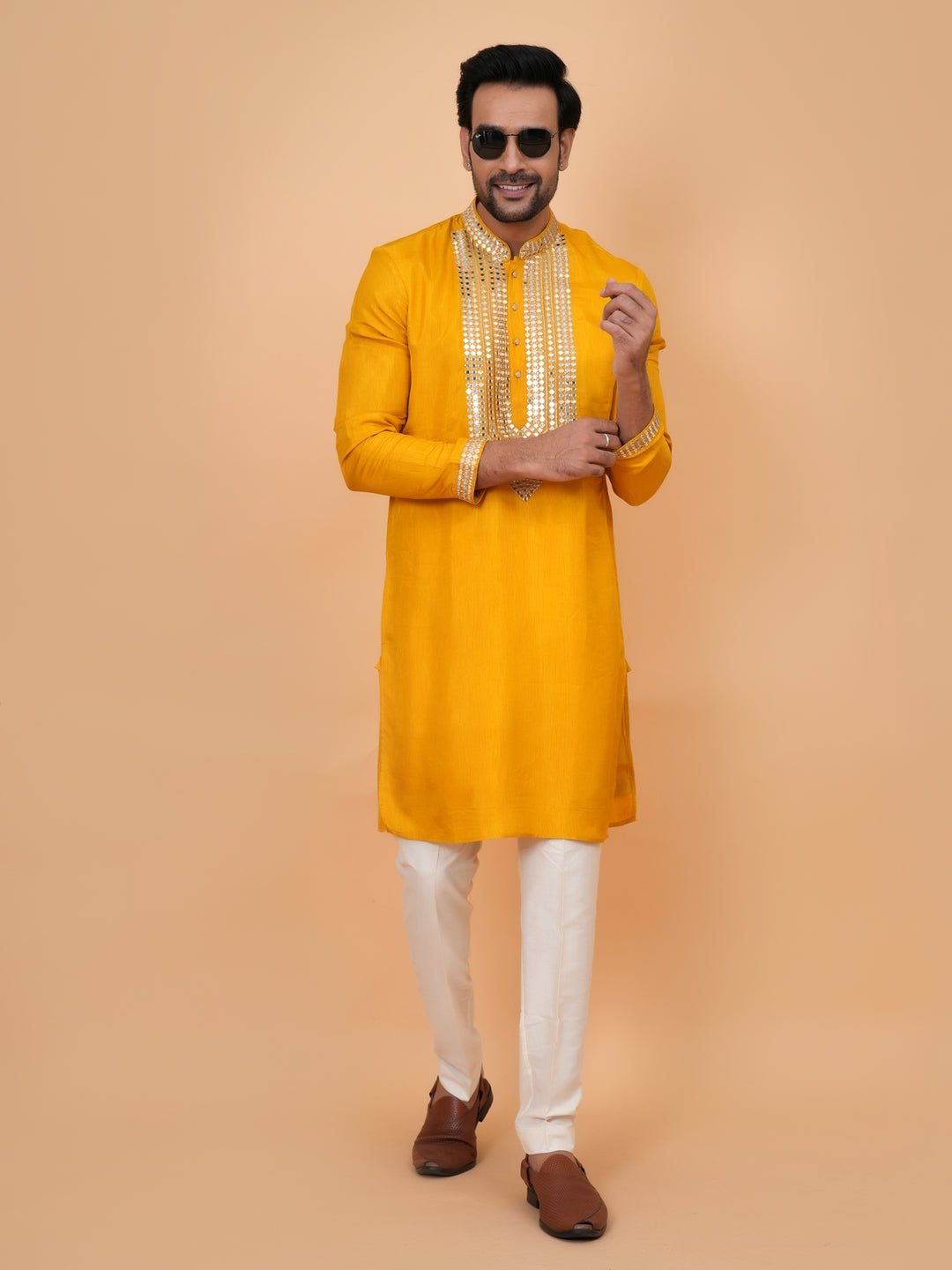 Sequence Mustard Kurta Set - KM42958-3
