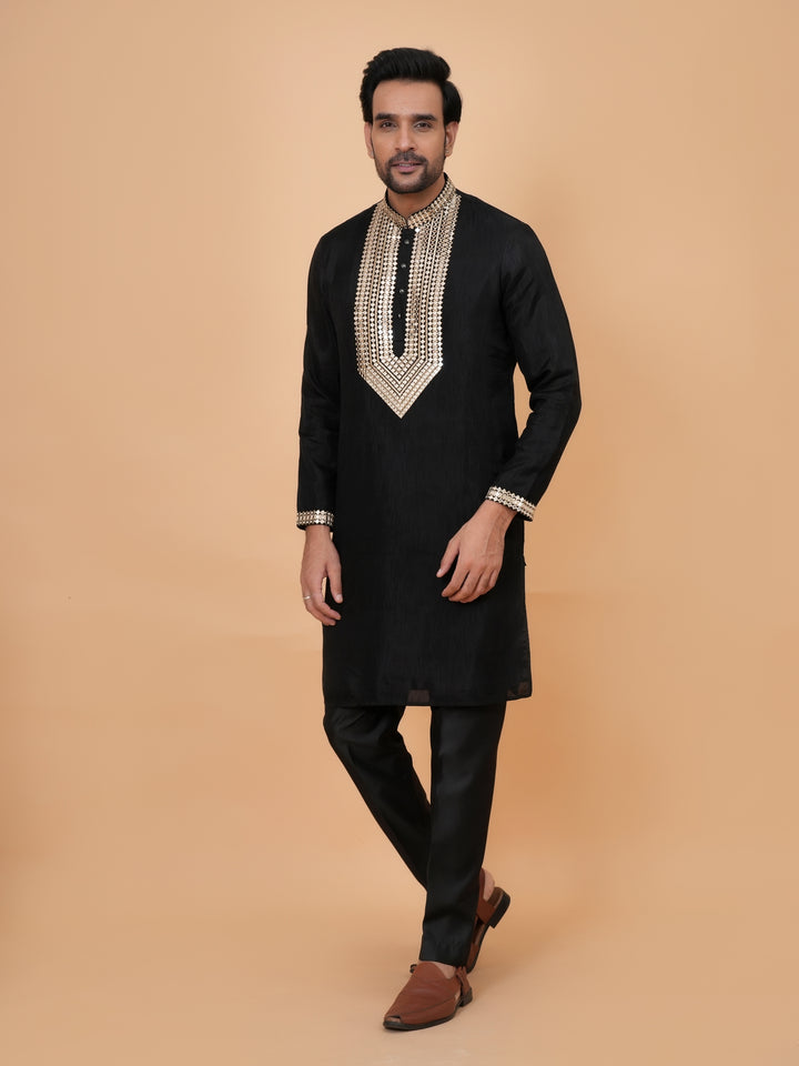 Sequence Black Kurta Set - KM42958-1
