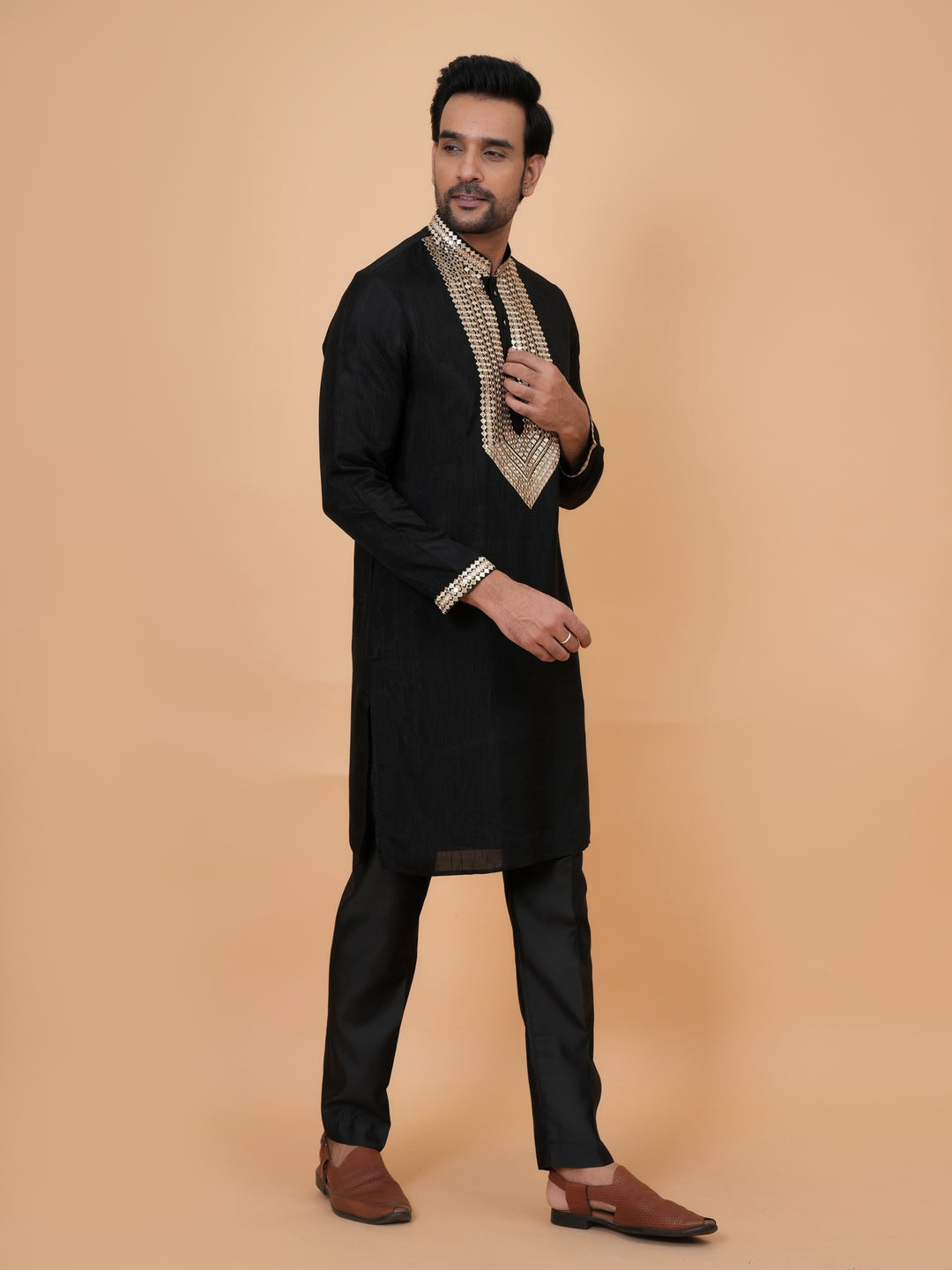 Sequence Black Kurta Set - KM42958-1