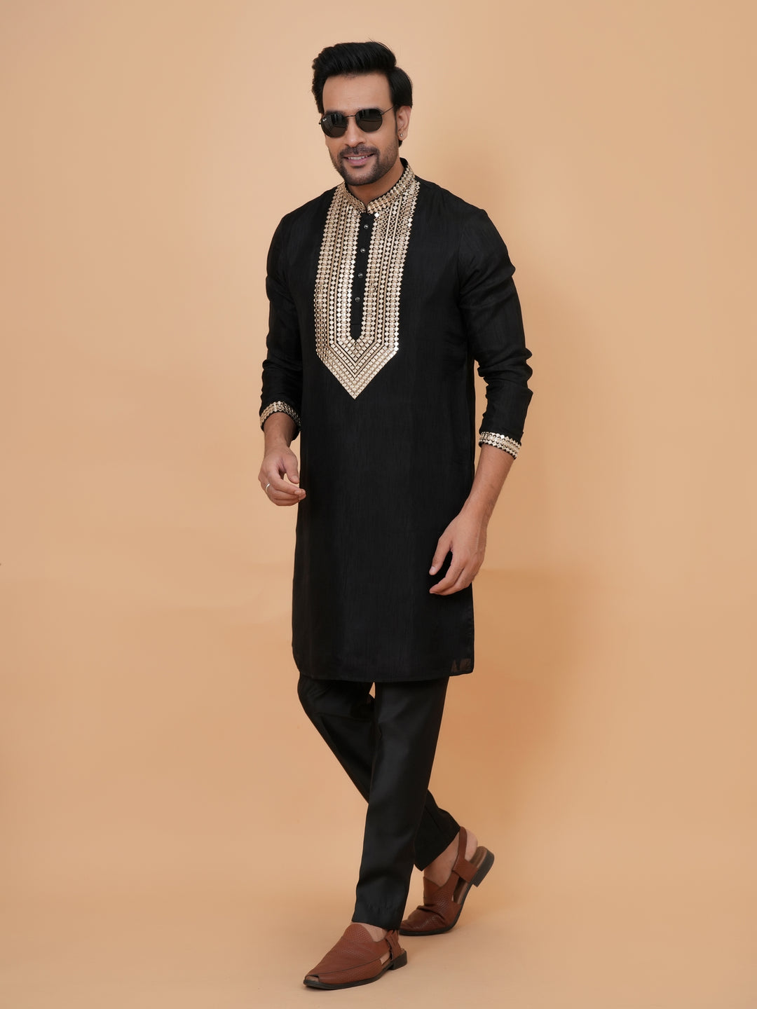 Sequence Black Kurta Set - KM42958-1