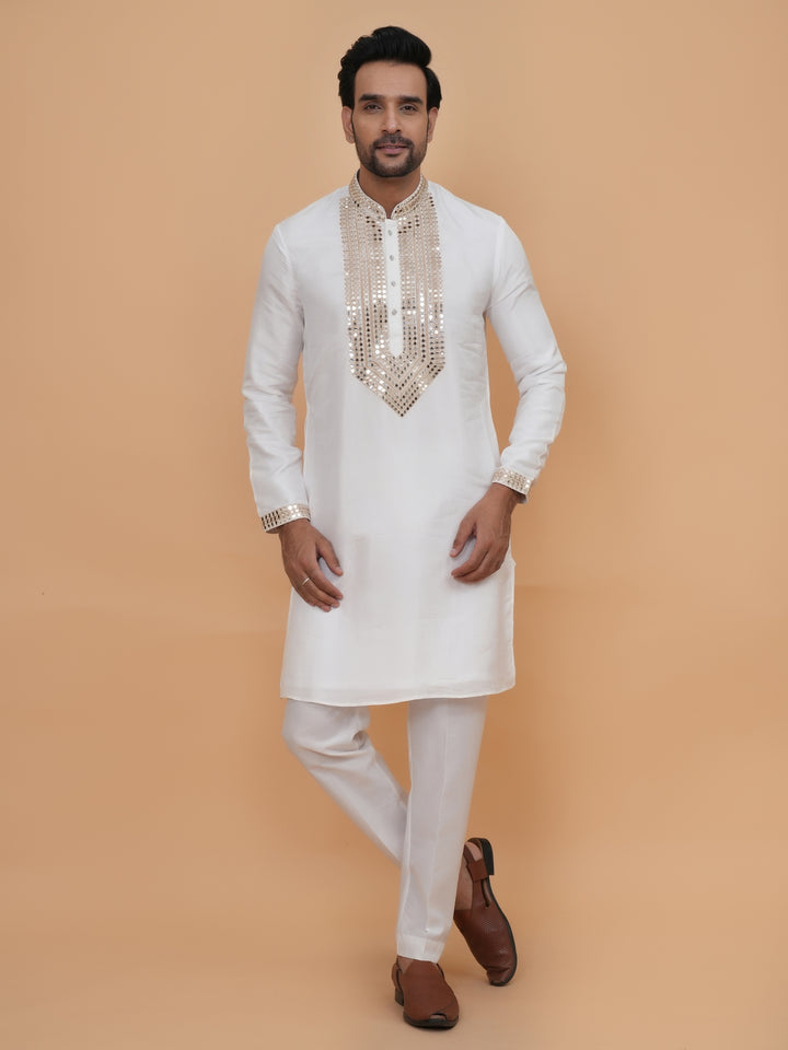 Sequence White Kurta Set - KM42958-2