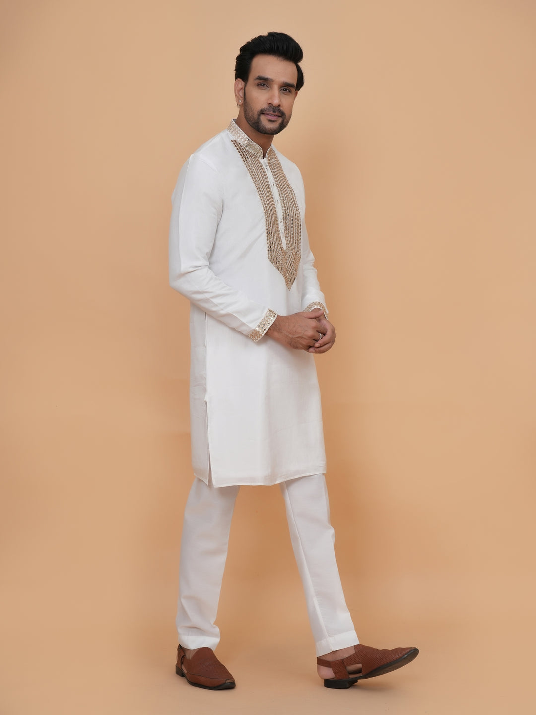 Sequence White Kurta Set - KM42958-2