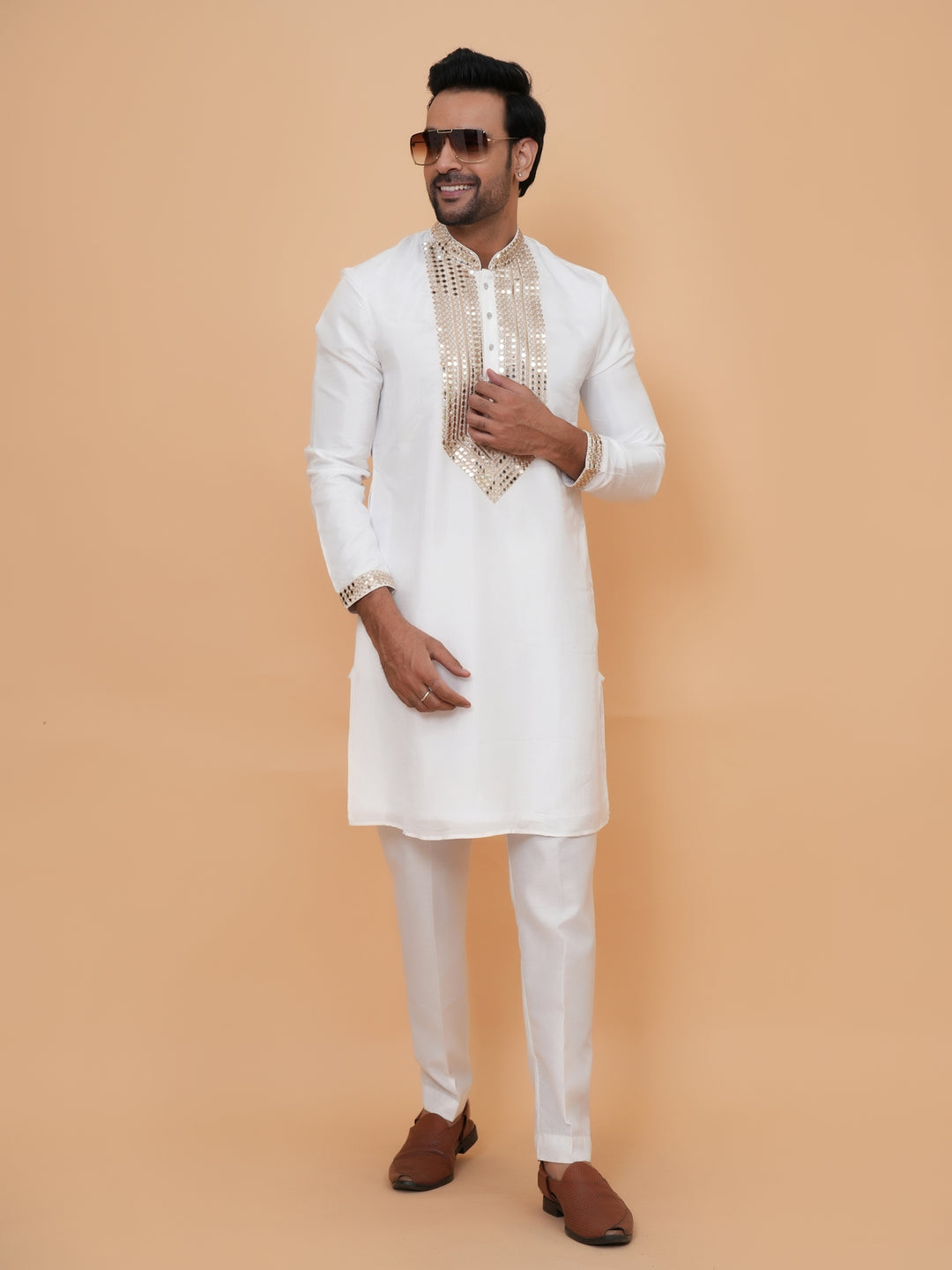 Sequence White Kurta Set - KM42958-2