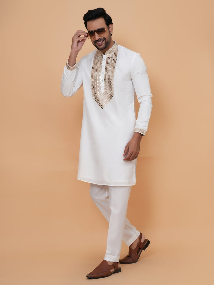 Sequence White Kurta Set - KM42958-2