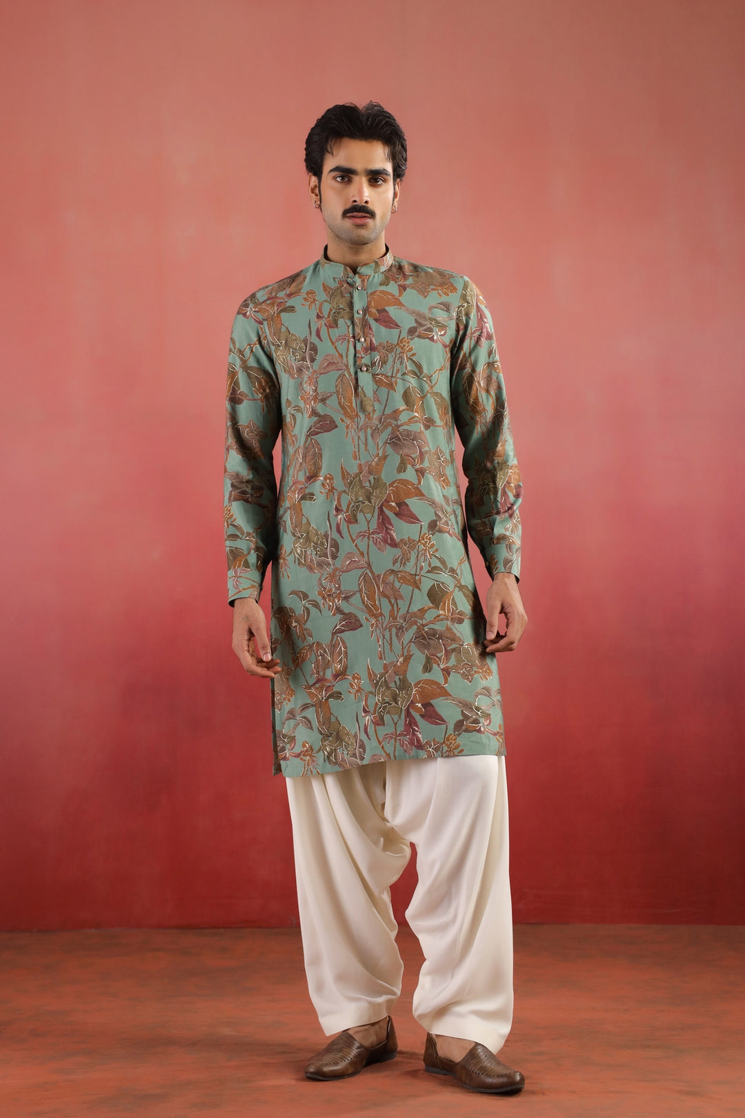 Floral Green Only Kurta - K46770-31/2