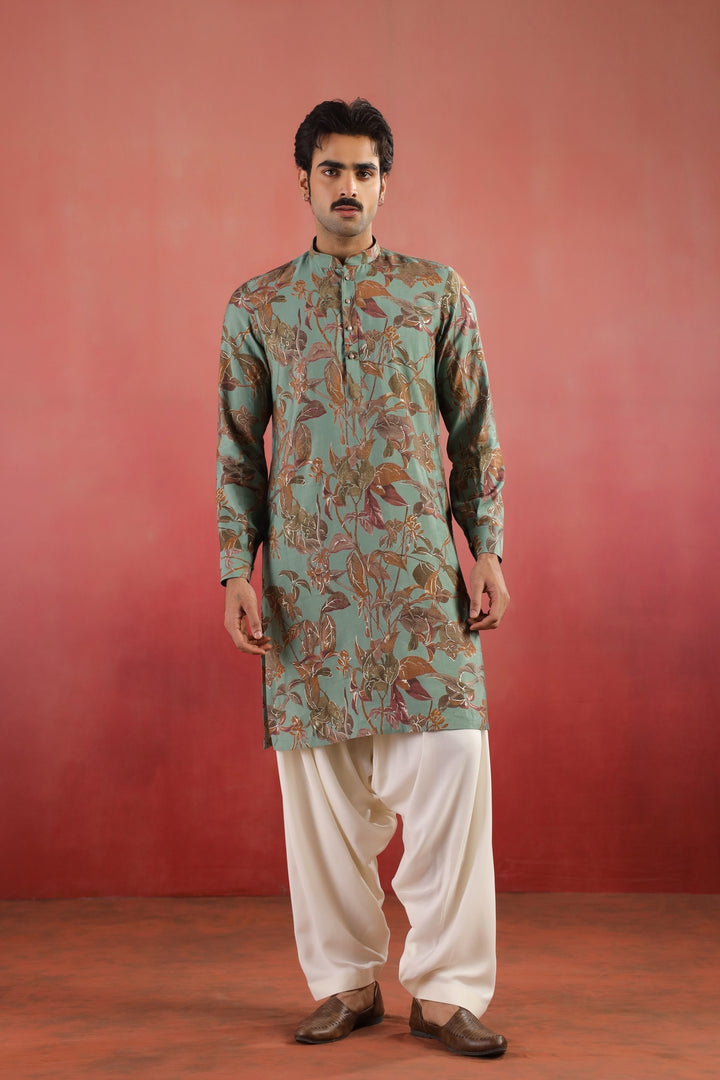 Floral Green Only Kurta - K46770-31/2