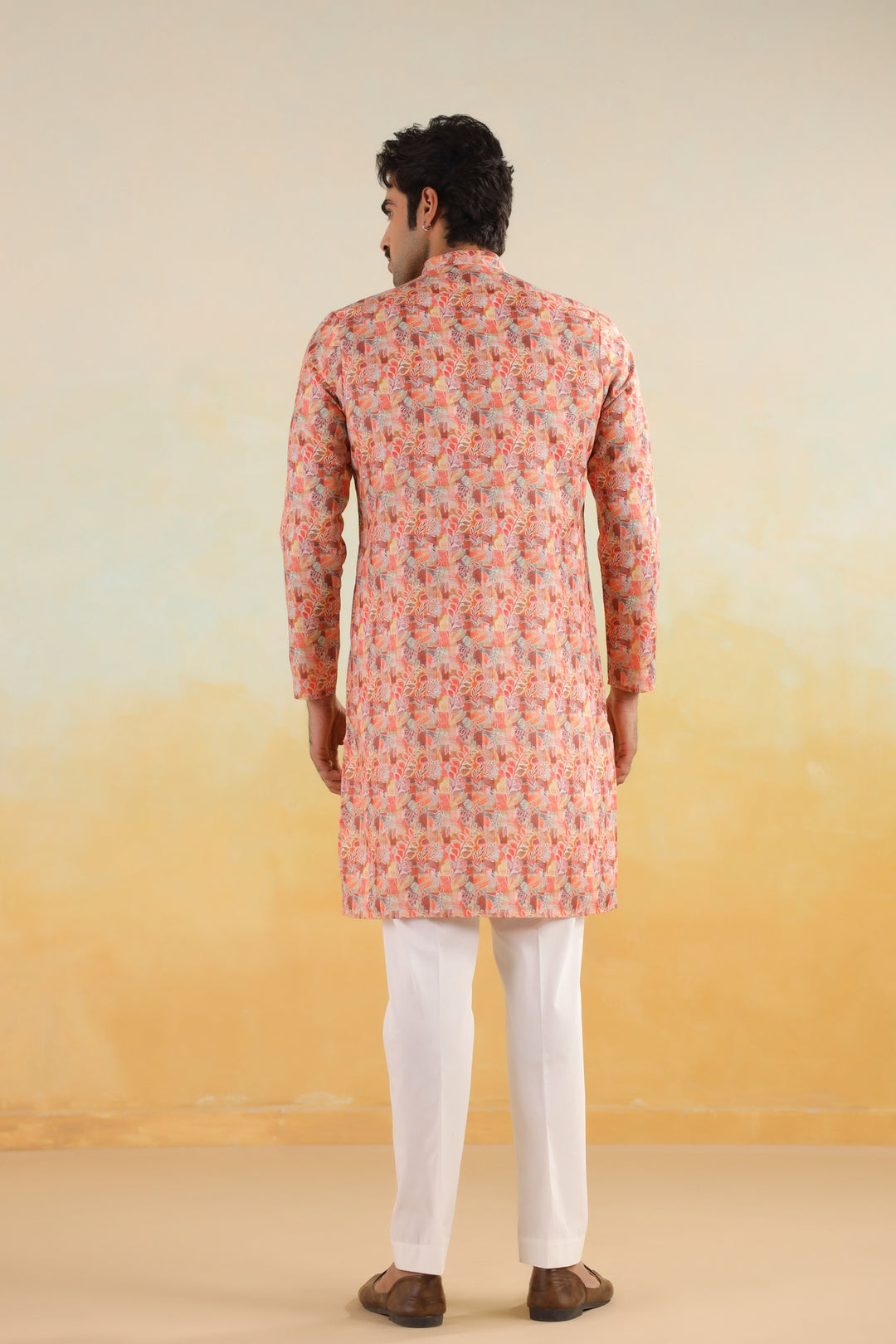 Leafs Orange Kurta Set - KM46758-1