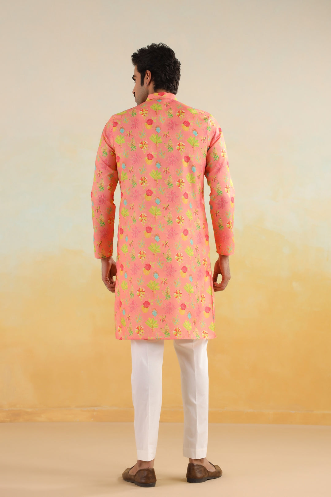 Floral Pink Kurta Set - KM46758-3