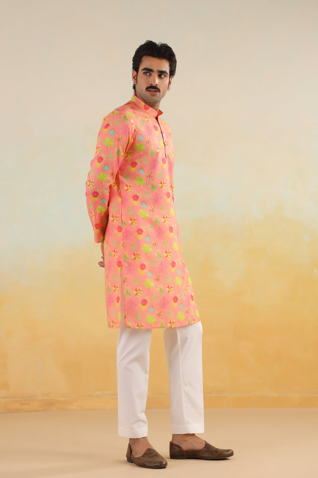 Floral Pink Kurta Set - KM46758-3
