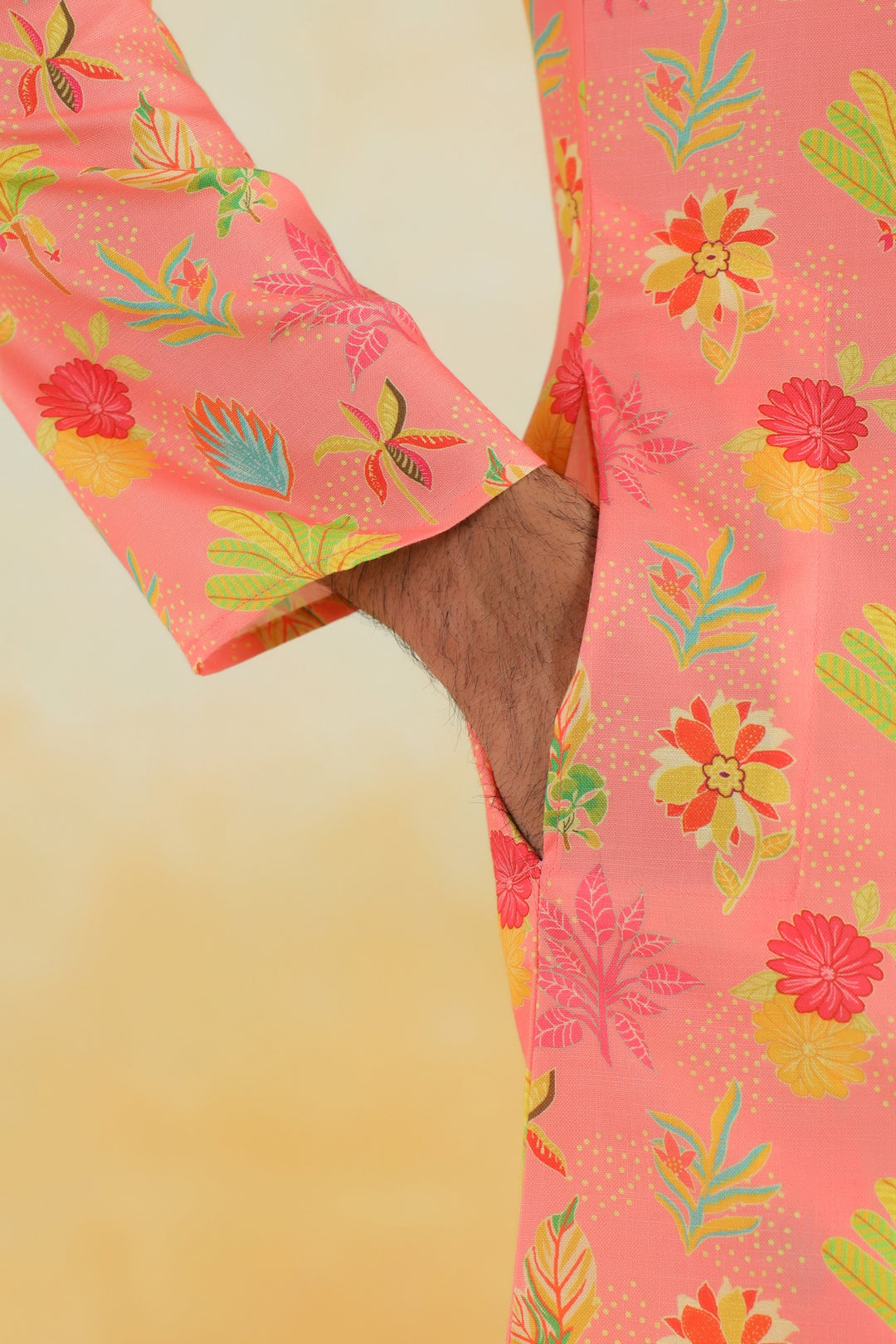 Floral Pink Kurta Set - KM46758-3