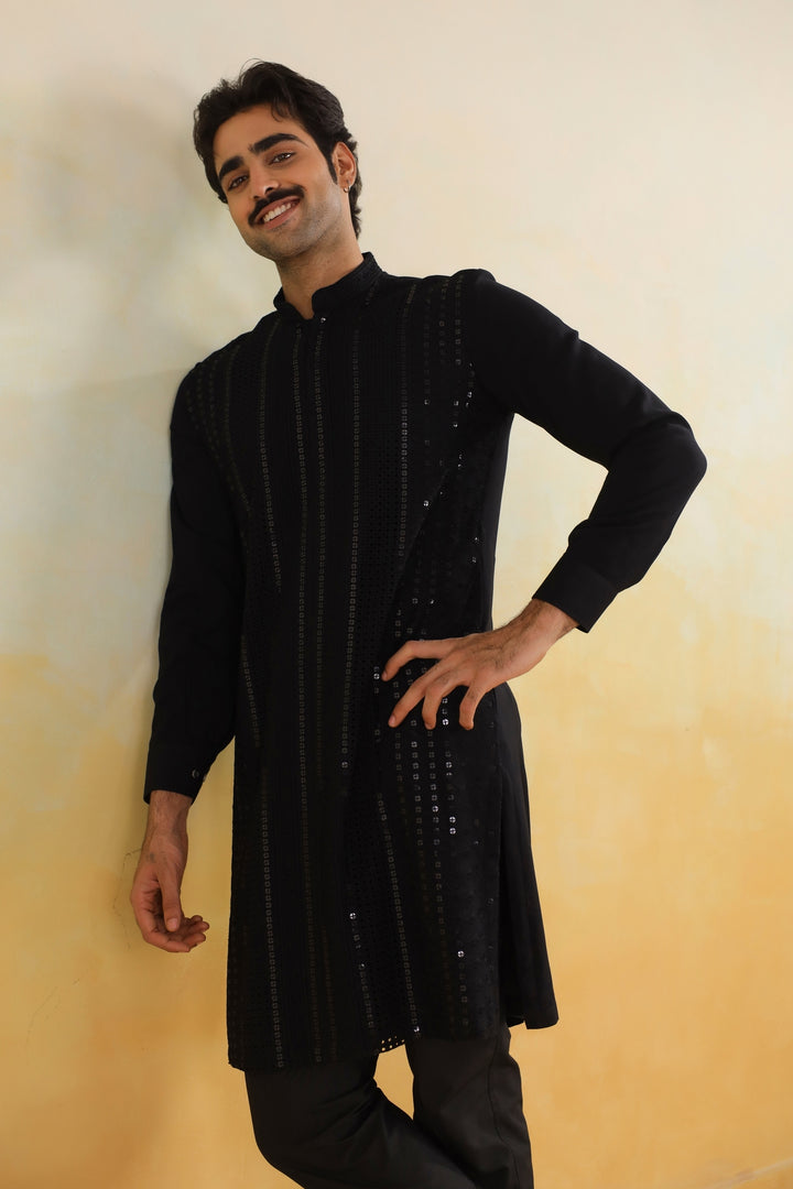 Sequence Black Kurta Set - KM46512-106