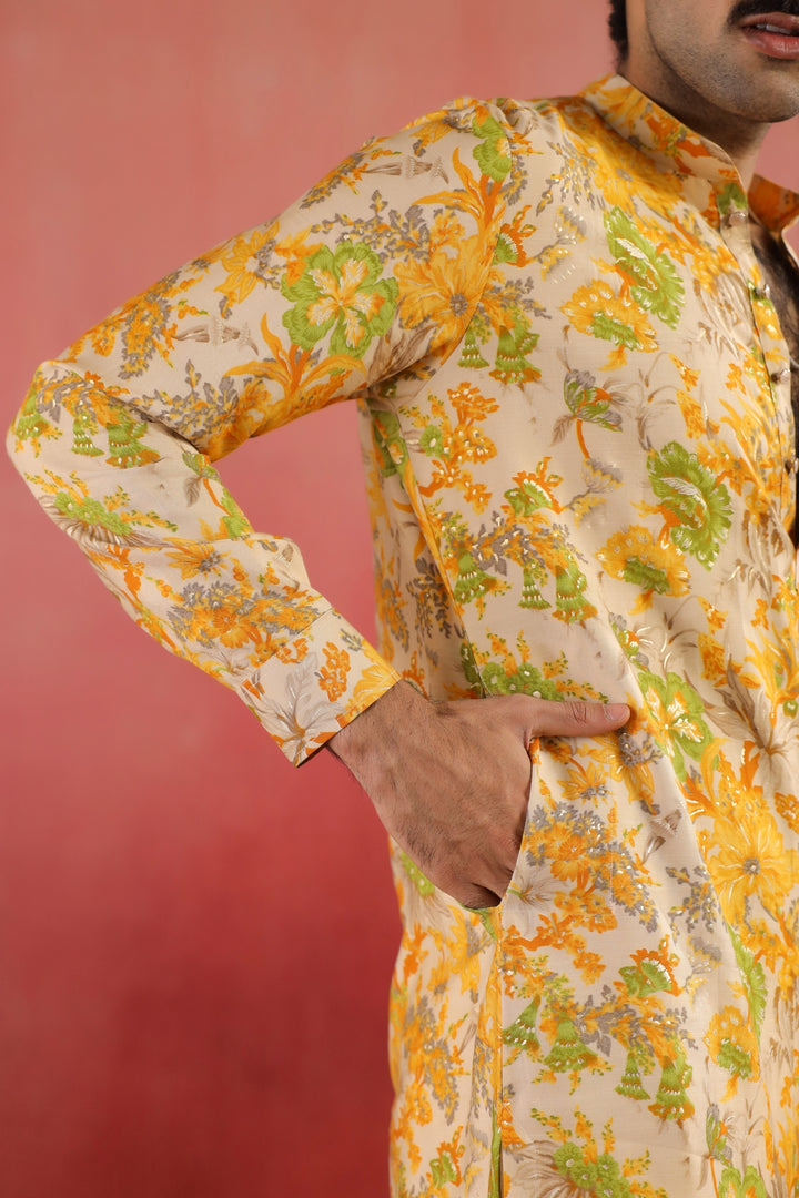 Floral Yellow Only Kurta - K46770-40/2