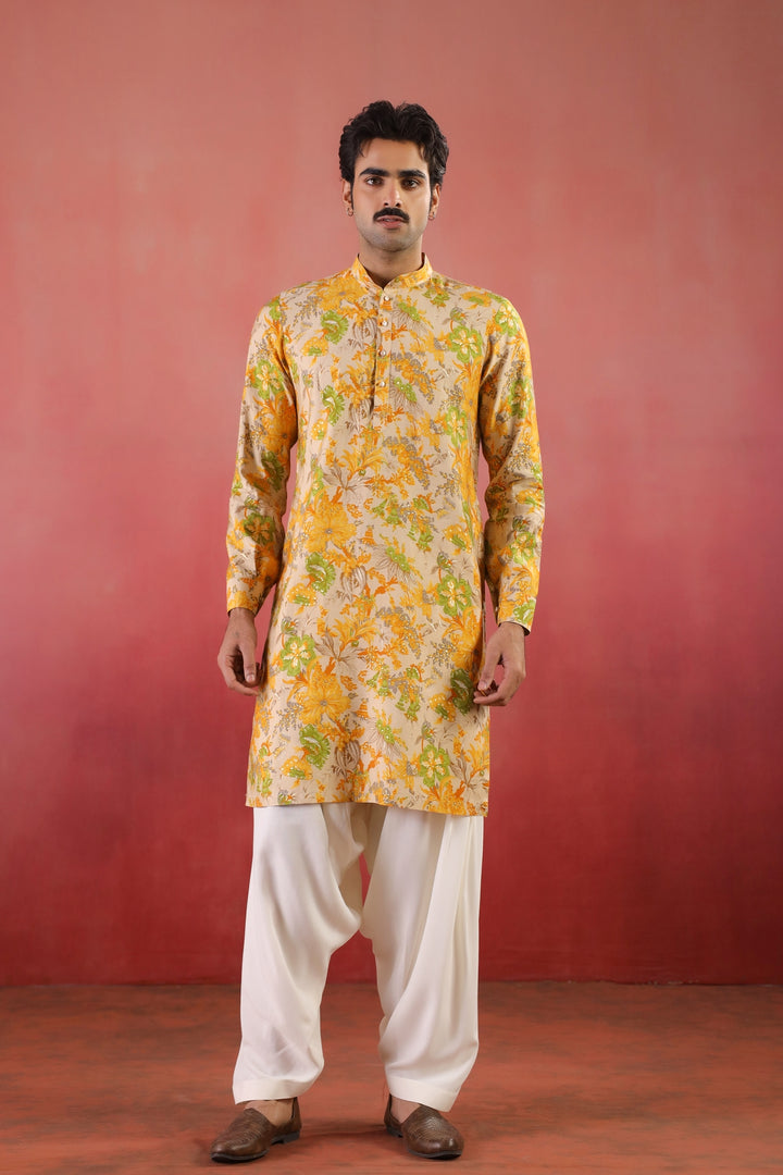 Floral Yellow Only Kurta - K46770-40/2