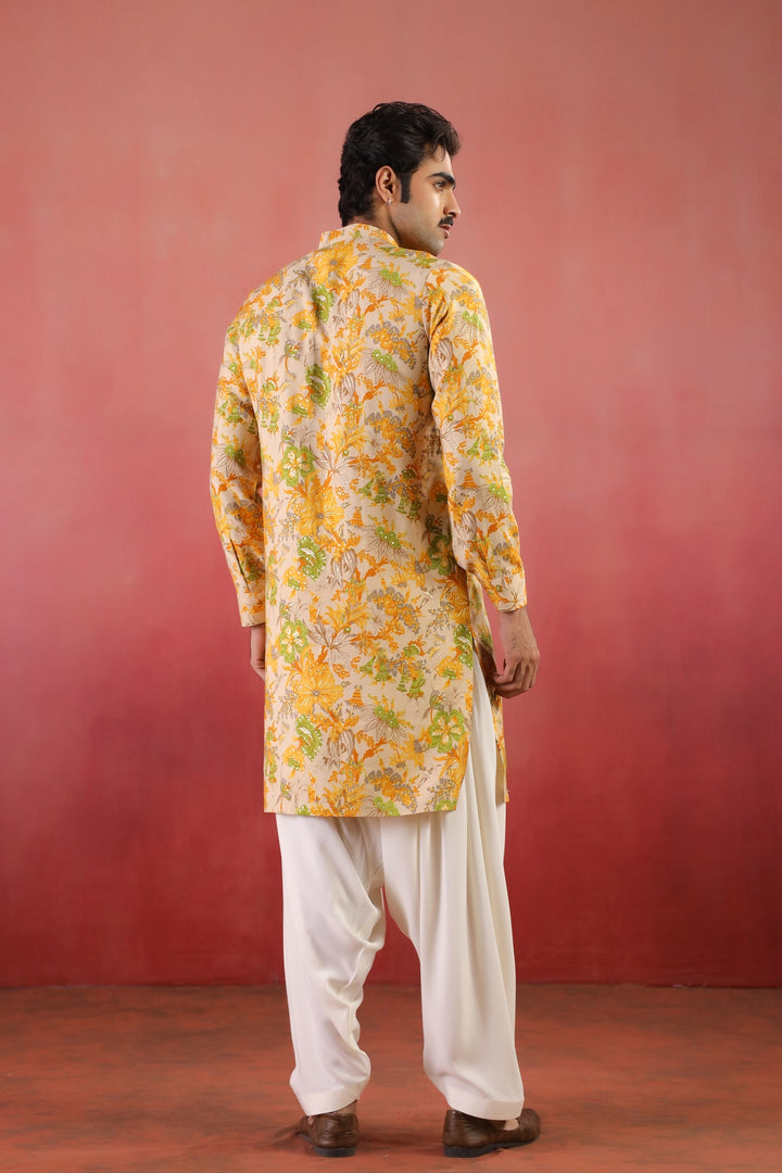 Floral Yellow Only Kurta - K46770-40/2